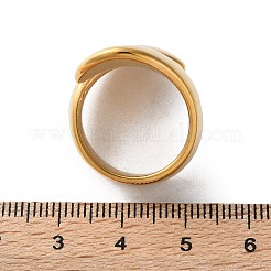 イオンプレーティング(IP) 304 ステンレススチール プレーンバンドラップカフリング  女性のための広く開いたリング  ゴールドカラー  usサイズ：6~9（16.5~18.9mm）&nbsp;RJEW-L103-01-G