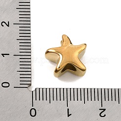 304ステンレススチールヨーロピアンビーズ  大穴ビーズ  点線の星  18KGP本金メッキ  11.5x12.5x8mm  穴：4mm&nbsp;SA-CBA5CD0-21G