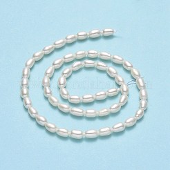 天然養殖淡水パールビーズ連売り  ライス  リネン  5.5~6x4~4.5mm  穴：0.6mm  約56~66個/連  14.96''（38センチメートル）&nbsp;PEAR-J006-10B-01