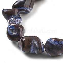 染色された天然トロクスシェルビーズ連売り  ナゲット  ブルー  15~22x13~18x10~15mm  穴：1.2mm  約21個/連  14.25''（36.2センチメートル）&nbsp;BSHE-Z006-02B