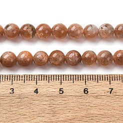 ナチュラルゴールドサンストーンビーズ連売り  ラウンド  6~6.8mm  穴：0.9mm  約62個/連  15.16''（38.5センチメートル）&nbsp;G-A276-A03-6mm-02
