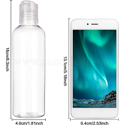 ペットプラスチックのプレスキャップ透明なボトル  詰め替え可能なボトル  透明  160x46mm&nbsp;MRMJ-BC0001-37