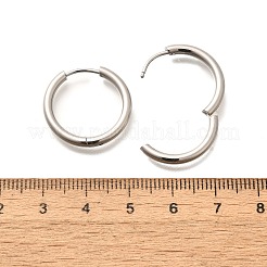 女性用304ステンレスフープピアス  ステンレス鋼色  21x2.5mm&nbsp;EJEW-M068-15E-P