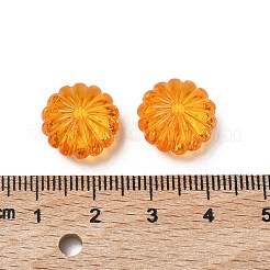 秋のテーマ透明アクリルビーズ  カボチャ  ゴールド  14x9.4mm  穴：2mm&nbsp;X-PL712Y-5