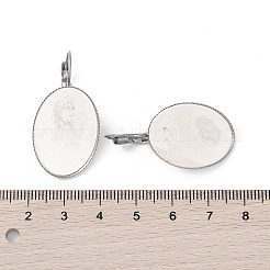 変色しない304ステンレススチールフープピアス金具  オーバル  ステンレス鋼色  36x28.5mm  ピン：0.5mm&nbsp;STAS-K278-08B-P