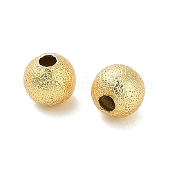 ラウンド真鍮製ビーズ  長持ちメッキ  ラックめっき  鉛フリー＆カドミウムフリー  ゴールドカラー  4x3.5mm  穴：1.2mm&nbsp;KK-A276-01A-G