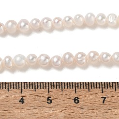 天然養殖淡水パールビーズ連売り  グレード2 A  ポテト  ベージュ  4.8~5.2mm  穴：0.5mm  約78個/連  13.78''（35センチメートル）&nbsp;PA-CBAC463-29