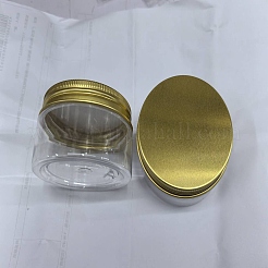 ペットペットボトル  アルミネジ蓋付き  クリームジャー用  コラム  透明  6.8x4.1cm  容量：100ml（3.38液量オンス）&nbsp;CON-WH0074-98B