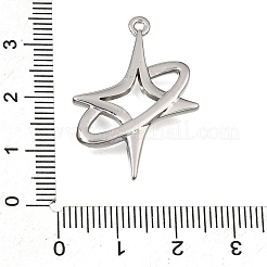 合金ペンダント  スターのチャーム  プラチナ  31.5x22x3.5mm  穴：1.4mm&nbsp;AL-CBA31C4-01P