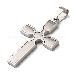 304ステンレスペンダント  クロスチャーム  ステンレス鋼色  42x26.5x3mm  穴：8x5mm&nbsp;STAS-F323-01P