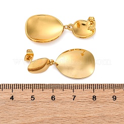女性用304ステンレススチールダングルイヤリング  イオンプレーティング（ip）  ティアドロップ  18KGP本金メッキ  35.5x15.5mm&nbsp;EJEW-L296-030G