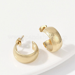 304ステンレススチールスタッドピアス  イオンプレーティング（ip）  C字型  ゴールドカラー  20x8.5mm&nbsp;EJEW-Z089-34G