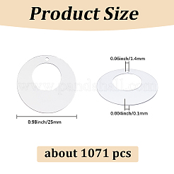 1071個 150g 装飾アクセサリー ペット用スパンコール/スパンコールペンダント  フラットラウンド  銀  25x0.1mm  穴：1.4mm&nbsp;PVC-CY0001-07A
