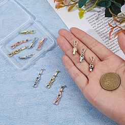 真鍮製折りたたみ留め具12色3個  ブレスレットネックレス作りに  ミックスカラー  23x5x4mm  3色  4個/カラー  12pc&nbsp;KK-FH0007-44