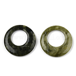 天然なペリドットペンダント  リングチャーム  45x7mm  穴：24mm&nbsp;G-ZX004-02