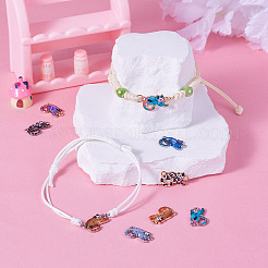 20本2色合金ペンダント  猫の形  ミックスカラー  10x17x2mm  穴：1.6mm  10個/色&nbsp;FIND-TA0004-48