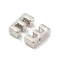 プラチナメッキ合金ビーズ  頭文字  文字.e  10x3mm  穴：1.8mm&nbsp;PALLOY-CJC0001-64P-E