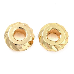 真鍮製スペーサービーズ  ロンデルビーズ  カドミウムフリー＆ニッケルフリー＆鉛フリー  18KGP本金メッキ  5x2mm  穴：1.7mm&nbsp;KK-L208-48G
