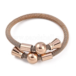 イオンプレーティング（IP）304ステンレススチール製女性用バングル  ゴールドカラー  内径：2-1/8インチ（5.25cm）&nbsp;STAS-M023-14B