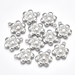 CCBプラスチックペンダント  花  プラチナ  20.5x16x2.5mm  穴：1.2mm  約1185個/500g&nbsp;CCB-S160-96