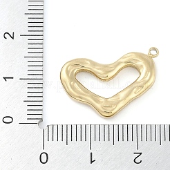 イオンプレーティング（IP）304ステンレスペンダント  手動研磨  ハートチャーム  18KGP本金メッキ  14.5x22x3mm  穴：1.4mm&nbsp;STAS-P366-96G