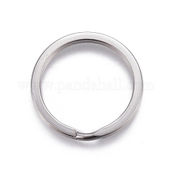 変色しにくい304ステンレススチール製スプリットキーリング留め具  キーホルダー作り  ステンレス鋼色  28x2.5mm  内径：23mm&nbsp;STAS-L226-007F