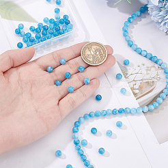 ナチュラルブルークォーツビーズ連売り  模造アマゾナイト  ラウンド  染め  6mm  穴：1mm  約61~66個/連  14.76~15.16インチ（37.5~38.5cm）  2連売り/ボックス&nbsp;G-NB0003-69