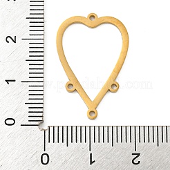 イオンプレーティング（IP）304ステンレス鋼シャンデリア部品リンク  レーザー切断  ハート  24.5x16x1mm  穴：1.2mm&nbsp;STAS-B056-07G-01
