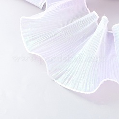 ポリエステルプリーツリボン縁取り  花束の装飾  洋服アクセサリー  ラベンダー  4-7/8インチ（125mm）&nbsp;OCOR-WH0082-386A