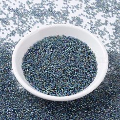 MIYUKIラウンドロカイユビーズ  日本製シードビーズ  （rr249)透明灰色ab  11/0  2x1.3mm  穴：0.8mm  約50000個/ポンド&nbsp;SEED-G007-RR0249