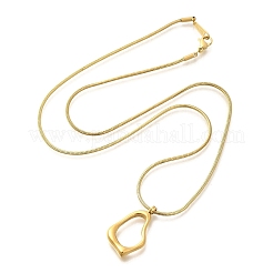 イオンプレーティング（IP）304ステンレススチールナゲットペンダントネックレス  14KGP本金メッキ  20.67インチ（52.5cm）&nbsp;NJEW-K255-13G