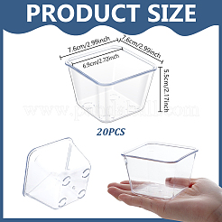 プラスチック製の引き出し仕切り収納ボックス  正方形  透明  76x76x55mm  内径：69x69mm&nbsp;AJEW-WH0752-561