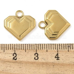 イオンプレーティング（IP）304ステンレスペンダント  ハートチャーム  14KGP本金メッキ  15.5x15x2.5mm  穴：2.5mm&nbsp;STAS-B075-22G