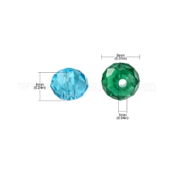 透明なガラスビーズ3色  ファセットロンデル  海をテーマにしたジュエリー作りに  ミックスカラー  8x6mm  穴：1mm  約63~65個/連  39~40cm  1本/色&nbsp;EGLA-TZ0001-02B