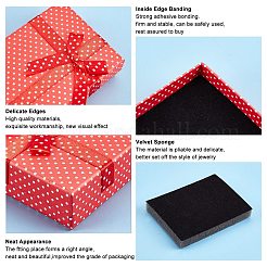 厚紙のジュエリーセットボックス  長方形  スプーン付き  レッド  9x7x2.6cm&nbsp;CBOX-PH0001-07