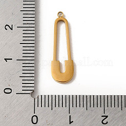 304ステンレススチールエナメルペンダント  ペーパー クリップ チャーム  14KGP本金メッキ  22x6.5x1.5mm  穴：1mm&nbsp;STAS-L022-335G