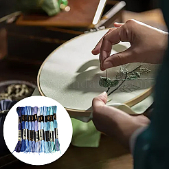 6層ポリエステル刺繍フロス  クロスステッチの糸  セグメント染めグラデーションカラー/クリスマス/秋カラーシリーズ  カラフル  0.5~1mm  約8.75ヤード（8m）/バンドル  12束/セット&nbsp;OCOR-WH20074-15M