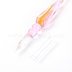 ガラスつけペン  パールピンク  18.9x1.3x1.3cm&nbsp;AJEW-WH0182-36B