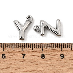 304ステンレススチールチャーム  文字a~zのチャーム  ステンレス鋼色  14x3.5~14x3.5mm  穴：1.5mm&nbsp;SA-CBA6262-01P