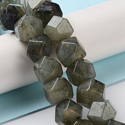 天然ラブラドライト スターカット ラウンド ビーズ 連売り  多面カット  7~12x7~10x7~12mm  穴：1.2mm  約25~26個/連  8.39''~8.62''（21.3~21.9センチメートル）&nbsp;G-M418-C10-01