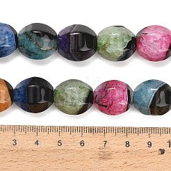 天然石瑪瑙ビーズ連売り  染め＆加熱  ランタン  ミックスカラー  15~19.5x14~17x12.5~15.5mm  穴：1.2~1.8mm  約24個/連  16.14''（41センチメートル）&nbsp;GG-L001-G01-03B