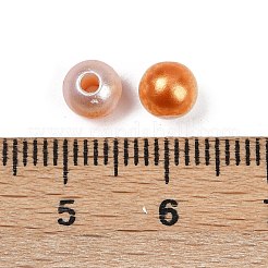 Abs模造パールビーズ  ラウンド  ツートン  サンゴ  6mm  穴：1.8mm  約5000個/500g&nbsp;KY-P021-05A-12