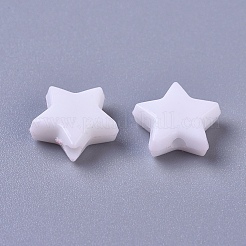 不透明なアクリルビーズ  スター  ホワイト  9.5x9.5x3.5mm  穴：0.5mm&nbsp;X-SACR-WH0002-07L
