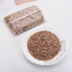 メッキガラス竹ビーズ  メタリックカラー  ダークサーモン  6~7x2mm  穴：1mm  約10000個/ポンド&nbsp;SEED-S046-01B-39A