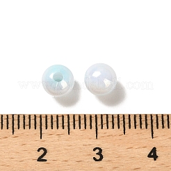 不透明なアクリルビーズ  グラデーションカラフル  ラウンド  淡いターコイズ  6mm  穴：1.8mm&nbsp;X-OACR-Z016-01B-02