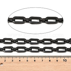 201ステンレス鋼の楕円形リンクチェーン  スプールで  イオンプレーティング（ip）  溶接されていない  ブラック  16x8x3mmと10x6x2.5mm&nbsp;CHS-H118-15EB