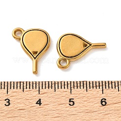 304ステンレスペンダント  ラケットチャーム  イオンプレーティング（ip）  ゴールドカラー  13x17x2mm  穴：1.8mm&nbsp;SA-L002-15G