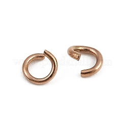 304ステンレススチールオープン丸カン  イオンプレーティング（ip）  ローズゴールド  4x0.8mm  内径：2.5mm  20ゲージ&nbsp;STAS-M235-02D-RG