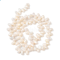 天然養殖淡水パールビーズ連売り  ライス  トップ掘削  グレード3a+  古いレース  3~4mm  穴：0.6mm  約88個/連  13.78''（35センチメートル）&nbsp;PEAR-I007-04A-01A
