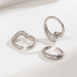 合金指輪セット3個  プラチナ  内径：17~18mm&nbsp;WG7802C-12
